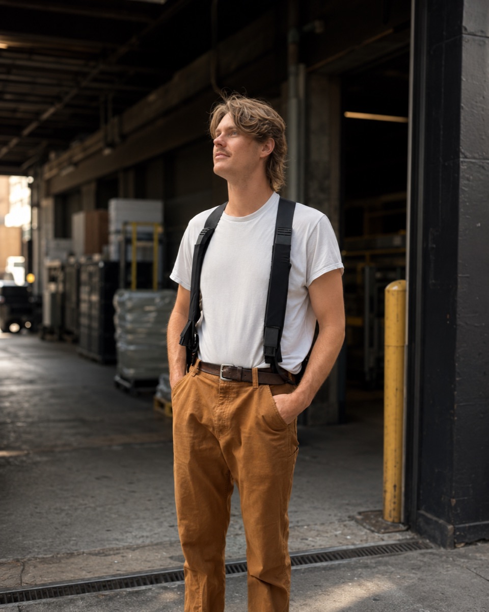 Warehouse worker wearing a Clema cooling vest at a distribution-center loading dock